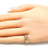 Anillo Infantil 01.233.0016 Oro Laminado, con Blanca Micro Pave, Pulido, Tono Dorado (One size fits all)