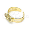 Anillo Infantil 01.233.0016 Oro Laminado, con Blanca Micro Pave, Pulido, Tono Dorado (One size fits all)