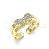 Anillo Infantil 01.233.0016 Oro Laminado, con Blanca Micro Pave, Pulido, Tono Dorado (One size fits all)