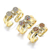 Anillo Infantil 01.233.0016 Oro Laminado, con Blanca Micro Pave, Pulido, Tono Dorado (One size fits all)