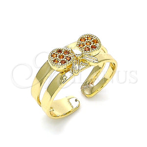 Anillo Infantil 01.233.0016.1 Oro Laminado, con Granate Micro Pave, Pulido, Tono Dorado (One size fits all)