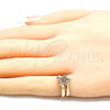 Anillo Infantil 01.233.0019.1 Oro Laminado, Diseño de Estrella, con Granate Micro Pave, Pulido, Tono Dorado (One size fits all)