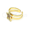 Anillo Infantil 01.233.0019.1 Oro Laminado, Diseño de Estrella, con Granate Micro Pave, Pulido, Tono Dorado (One size fits all)