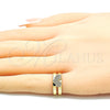 Anillo Infantil 01.233.0020 Oro Laminado, Diseño de Corazón, con Blanca Micro Pave, Pulido, Tono Dorado (One size fits all)