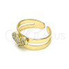 Anillo Infantil 01.233.0020 Oro Laminado, Diseño de Corazón, con Blanca Micro Pave, Pulido, Tono Dorado (One size fits all)