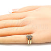 Anillo Infantil 01.233.0021.1 Oro Laminado, Diseño de Mariposa, con Granate Micro Pave, Pulido, Tono Dorado (One size fits all)