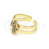 Anillo Infantil 01.233.0021.1 Oro Laminado, Diseño de Mariposa, con Granate Micro Pave, Pulido, Tono Dorado (One size fits all)