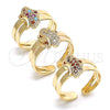 Anillo Infantil 01.233.0021.1 Oro Laminado, Diseño de Mariposa, con Granate Micro Pave, Pulido, Tono Dorado (One size fits all)