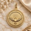 Dije Religioso 05.09.0087 Oro Laminado, Diseño de Águila, Resinado, Tono Dorado