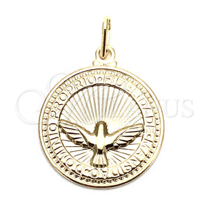 Dije Religioso 05.09.0087 Oro Laminado, Diseño de Águila, Resinado, Tono Dorado