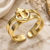 Anillo del Pie 01.233.0022 Oro Laminado, Diseño de Ancla, Pulido, Tono Dorado (Talla Unica)