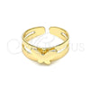 Anillo del Pie 01.233.0023 Oro Laminado, Diseño de Mariposa, Pulido, Tono Dorado (One size fits all)