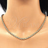 Gargantilla Basica 04.213.0102.30 Oro Laminado, Diseño de Rope, Pulido, Tono Dorado (04 MM Thickness, 30 Inches Length)