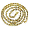 Gargantilla Basica 04.213.0103.30 Oro Laminado, Diseño de Rope, Pulido, Tono Dorado (05 MM Thickness, 30 Inches Length)