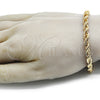 Pulsera Básica 04.213.0206.08 Oro Laminado, Diseño de Rope, Pulido, Tono Dorado (06 MM Thickness, 8 Inches Length)