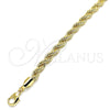 Pulsera Básica 04.213.0206.08 Oro Laminado, Diseño de Rope, Pulido, Tono Dorado (06 MM Thickness, 8 Inches Length)