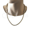 Gargantilla Basica 04.213.0206.24 Oro Laminado, Diseño de Rope, Pulido, Tono Dorado (06 MM Thickness, 24 Inches Length)