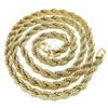 Gargantilla Basica 04.213.0206.30 Oro Laminado, Diseño de Rope, Pulido, Tono Dorado (06 MM Thickness, 30 Inches Length)