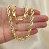 Gargantilla Basica 04.213.0207.18 Oro Laminado, Diseño de Rope, Pulido, Tono Dorado (07 MM Thickness, 18 Inches Length)