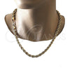 Gargantilla Basica 04.213.0207.22 Oro Laminado, Diseño de Rope, Pulido, Tono Dorado (07 MM Thickness, 22 Inches Length)