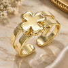 Anillo del Pie 01.233.0025 Oro Laminado, Diseño de Trébol de Cuatro Hojas, Pulido, Tono Dorado (Talla Unica)