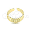 Anillo del Pie 01.233.0026 Oro Laminado, Diseño de Corazón, Pulido, Tono Dorado (One size fits all)