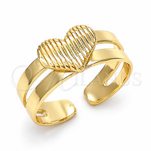 Anillo del Pie 01.233.0026 Oro Laminado, Diseño de Corazón, Pulido, Tono Dorado (Talla Unica)