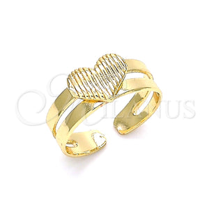 Anillo del Pie 01.233.0026 Oro Laminado, Diseño de Corazón, Pulido, Tono Dorado (One size fits all)