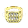 Anillo de Hombre 01.283.0020.11 Oro Laminado, con Blanca Micro Pave, Pulido, Tono Dorado (Size 11)