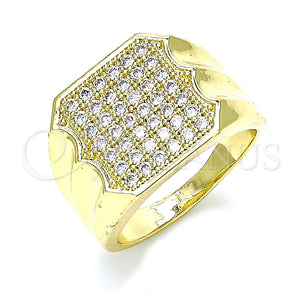 Anillo de Hombre 01.283.0020.11 Oro Laminado, con Blanca Micro Pave, Pulido, Tono Dorado (Size 11)