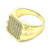 Anillo de Hombre 01.283.0020.12 Oro Laminado, con Blanca Micro Pave, Pulido, Tono Dorado (Size 12)