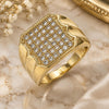 Anillo de Hombre 01.283.0020.12 Oro Laminado, con Micro Pave Blanca, Pulido, Tono Dorado (Tamaño 12)