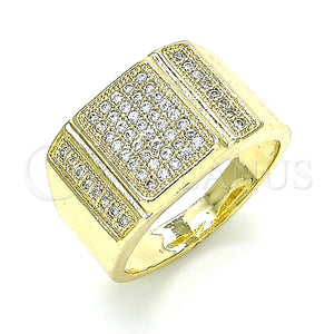 Anillo de Hombre 01.283.0021.11 Oro Laminado, con Blanca Micro Pave, Pulido, Tono Dorado (Size 11)