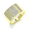 Anillo de Hombre 01.283.0021.11 Oro Laminado, con Blanca Micro Pave, Pulido, Tono Dorado (Size 11)