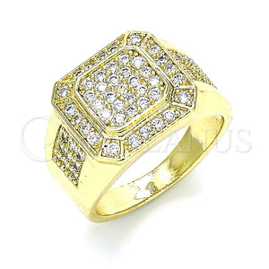 Anillo de Hombre 01.283.0022.12 Oro Laminado, con Blanca Micro Pave, Pulido, Tono Dorado (Size 12)