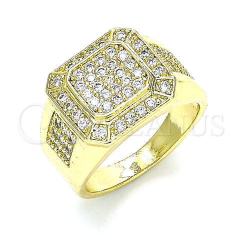 Anillo de Hombre 01.283.0022.12 Oro Laminado, con Blanca Micro Pave, Pulido, Tono Dorado (Size 12)