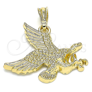 Dije Elegante 05.351.0114 Oro Laminado, Diseño de Águila, Pulido, Tono Dorado
