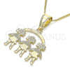 Collares con Dije 04.351.0008.20 Oro Laminado, Diseño de Niñita Pequeña, Pulido, Tono Dorado (01 MM Thickness, 20 Inches Length)