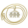 Collares con Dije 04.351.0008.20 Oro Laminado, Diseño de Niñita Pequeña, Pulido, Tono Dorado (01 MM Thickness, 20 Inches Length)