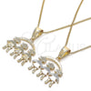 Collares con Dije 04.351.0008.20 Oro Laminado, Diseño de Niñita Pequeña, Pulido, Tono Dorado (01 MM Thickness, 20 Inches Length)