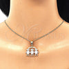Collares con Dije 04.351.0008.1.20 Oro Laminado, Diseño de Niñita Pequeña, Pulido, Tres Tonos (Grosor 01 MM, 20 Pulgadas de Largo)