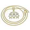 Collares con Dije 04.351.0008.1.20 Oro Laminado, Diseño de Niñita Pequeña, Pulido, Tres Tonos (01 MM Thickness, 20 Inches Length)