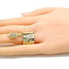 Anillo Multi Piedra 01.253.0031.1.07 Oro Laminado, Diseño de Semanario y Tortuga, con Blanca Zirconia Cubica, Diamantado, Tono Dorado (Size 7)