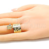 Anillo Multi Piedra 01.253.0035.1.08 Oro Laminado, Diseño de Semanario y Mariposa, con Blanca Cristal, Diamantado, Tono Dorado (Size 8)
