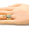 Anillo Elegante 01.253.0038.1.09 Oro Laminado, Diseño de Semanario y Guadalupe, Diamantado, Tono Dorado (Size 9)