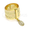 Anillo Elegante 01.253.0038.1.09 Oro Laminado, Diseño de Semanario y Guadalupe, Diamantado, Tono Dorado (Size 9)