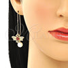Arete Violador 02.210.0357.1 Oro Laminado, Diseño de Abeja, con Granate and Blanca Zirconia Cubica, Pulido, Tono Dorado