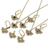 Juego de Arete y Dije de Adulto 10.210.0140 Oro Laminado, Diseño de Abeja, con Blanca Zirconia Cubica, Pulido, Tono Dorado