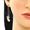 Arete Violador 02.210.0359 Oro Laminado, Diseño de Niñita Pequeña, con Blanca Micro Pave, Pulido, Tono Dorado