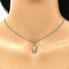 Juego de Arete y Dije de Adulto 10.210.0143 Oro Laminado, Diseño de Niñito Pequeño, con Blanca Micro Pave, Pulido, Tono Dorado